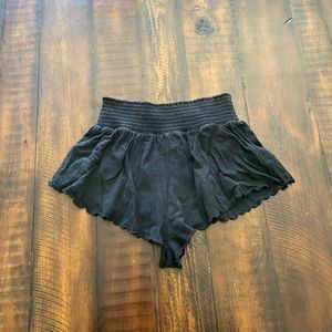 Black Scalloped Shorts